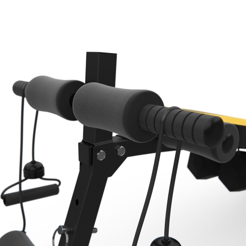 Скамья для пресса DFC с гантелями и эспандерами  D102RY фото 8