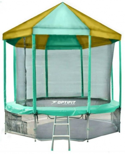 Батут Optifit Like Green 12ft с зелено-желтой крышей Батут Optifit Like Green 12ft с зелено-желтой крышей