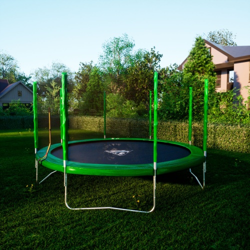 Батут DFC Trampoline Fitness с сеткой 14ft фото 8