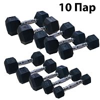 Гантельный ряд DFC от 1 кг до 10 кг
