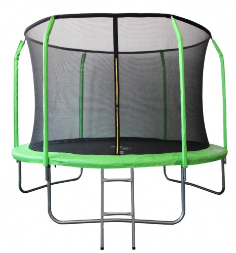 Батут 10FT 3,05м SportElite фиберглас, с защитной сеткой внутрь и лестницей, салатовый, GB30201-10FT Батут 10FT 3,05м SportElite фиберглас, с защитной сеткой внутрь и лестницей, салатовый, GB30201-10FT