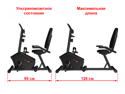 Горизонтальный велотренажер UNIX Fit BR-340 Compact фото 12 Горизонтальный велотренажер UNIX Fit BR-340 Compact фото 12