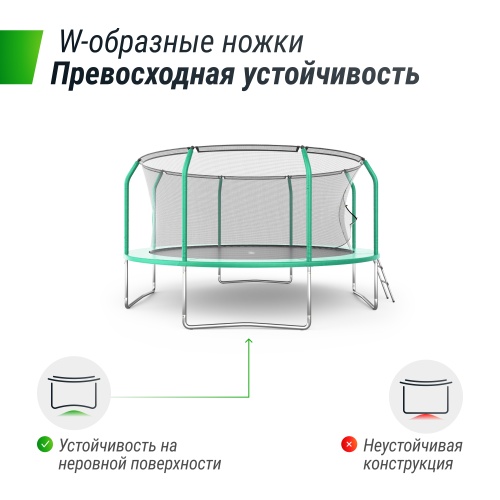 Батут UNIX Line SUPREME BASIC 14 ft (green) фото 4 Батут UNIX Line SUPREME BASIC 14 ft (green) фото 4
