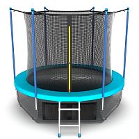 EVO JUMP Internal 12ft (Wave). Батут с внутренней сеткой и лестницей, диаметр 12ft (морская волна) + нижняя сеть