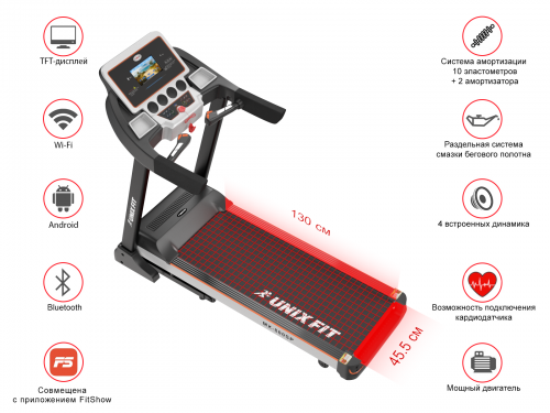 Беговая дорожка UNIX Fit MX-800SP фото 4 Беговая дорожка UNIX Fit MX-800SP фото 4