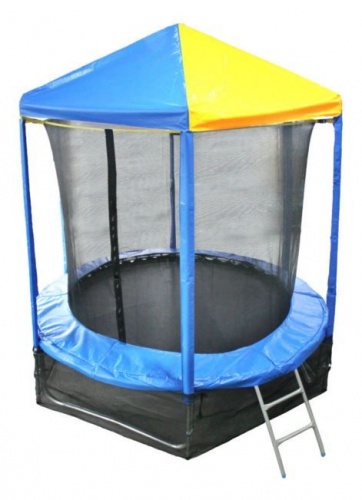Батут Optifit Like Blue 8ft с сине-желтой крышей Батут Optifit Like Blue 8ft с сине-желтой крышей