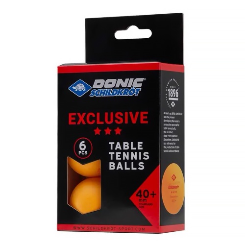 Мячики для н/тенниса DONIC EXCLUSIVE 3* 40+, 6 штук, оранжевый фото 3