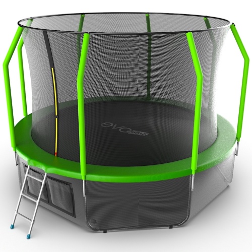 EVO JUMP Cosmo 12ft (Green) + Lower net. Батут с внутренней сеткой и лестницей, диаметр 12ft (зеленый) + нижняя сеть EVO JUMP Cosmo 12ft (Green) + Lower net. Батут с внутренней сеткой и лестницей, диаметр 12ft (зеленый) + нижняя сеть