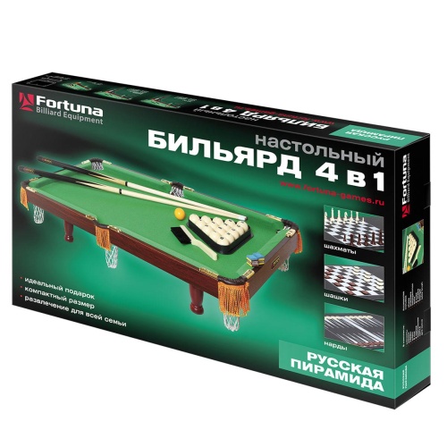 Бильярдный стол Fortuna Русская пирамида 3фт 4 в 1 с комплектом аксессуаров фото 19