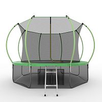 EVO JUMP Internal 12ft (Green) + Lower net. Батут с внутренней сеткой и лестницей, диаметр 12ft (зеленый) + нижняя сеть