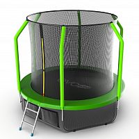EVO JUMP Cosmo 8ft (Green) + Lower net. Батут с внутренней сеткой и лестницей, диаметр 8ft (зеленый) + нижняя сеть