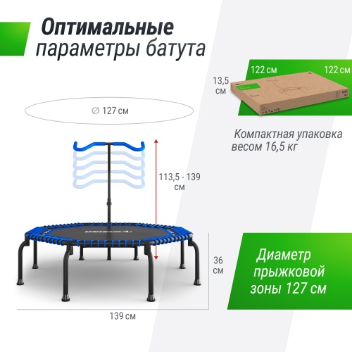 Батут UNIX Line FITNESS Premium (127 см) Blue фото 7 Батут UNIX Line FITNESS Premium (127 см) Blue фото 7