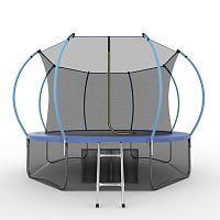 EVO JUMP Internal 12ft (Blue) + Lower net. Батут с внутренней сеткой и лестницей, диаметр 12ft (синий) + нижняя сеть