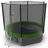 EVO JUMP External 10ft (Green) + Lower net. Батут с внешней сеткой и лестницей, диаметр 10ft (зеленый) + нижняя сеть