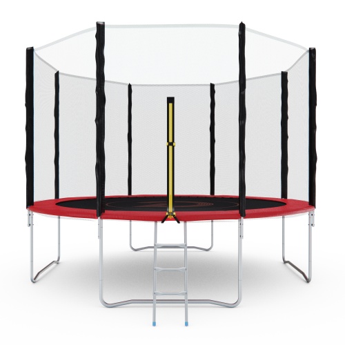 Батут с сеткой DFC PELPO 12ft с лестницей, RED фото 3 Батут с сеткой DFC PELPO 12ft с лестницей, RED фото 3