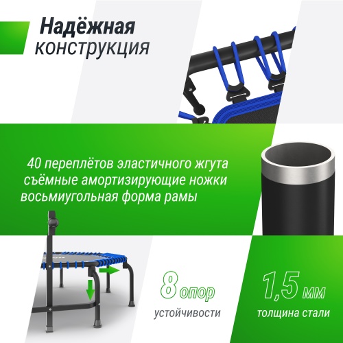 Батут UNIX Line FITNESS Premium (127 см) Blue фото 4 Батут UNIX Line FITNESS Premium (127 см) Blue фото 4