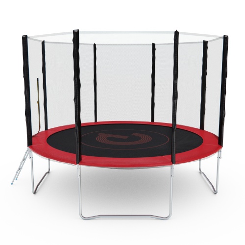 Батут с сеткой DFC PELPO 12ft с лестницей, RED фото 4 Батут с сеткой DFC PELPO 12ft с лестницей, RED фото 4