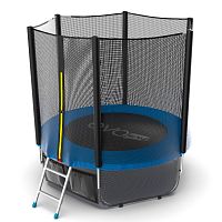 EVO JUMP External 6ft (Blue) + Lower net. Батут с внешней сеткой и лестницей, диаметр 6ft (синий) + нижняя сеть