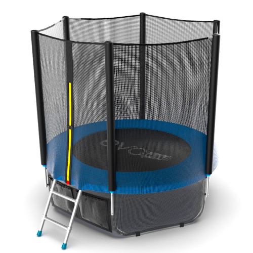 EVO JUMP External 6ft (Blue) + Lower net. Батут с внешней сеткой и лестницей, диаметр 6ft (синий) + нижняя сеть EVO JUMP External 6ft (Blue) + Lower net. Батут с внешней сеткой и лестницей, диаметр 6ft (синий) + нижняя сеть