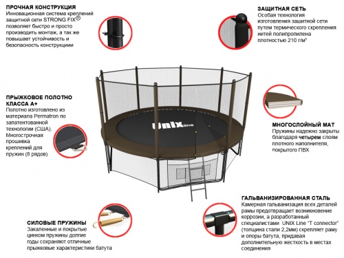 Батут UNIX line Black&Brown 10 ft (outside) фото 4 Батут UNIX line Black&Brown 10 ft (outside) фото 4