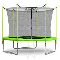 Батут Atlas Sport 312 см (внутренняя сетка и лестница) GREEN