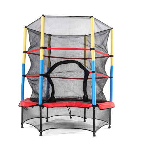 Батут DFC JUMP KIDS 55" красный с желто-синими стойками фото 3 Батут DFC JUMP KIDS 55" красный с желто-синими стойками фото 3