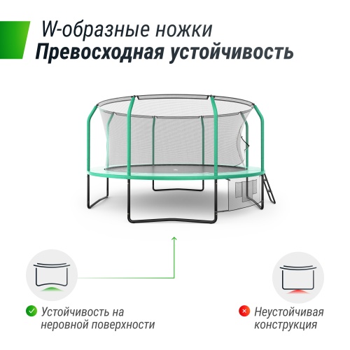 Батут UNIX line SUPREME GAME 14 ft (green) фото 4